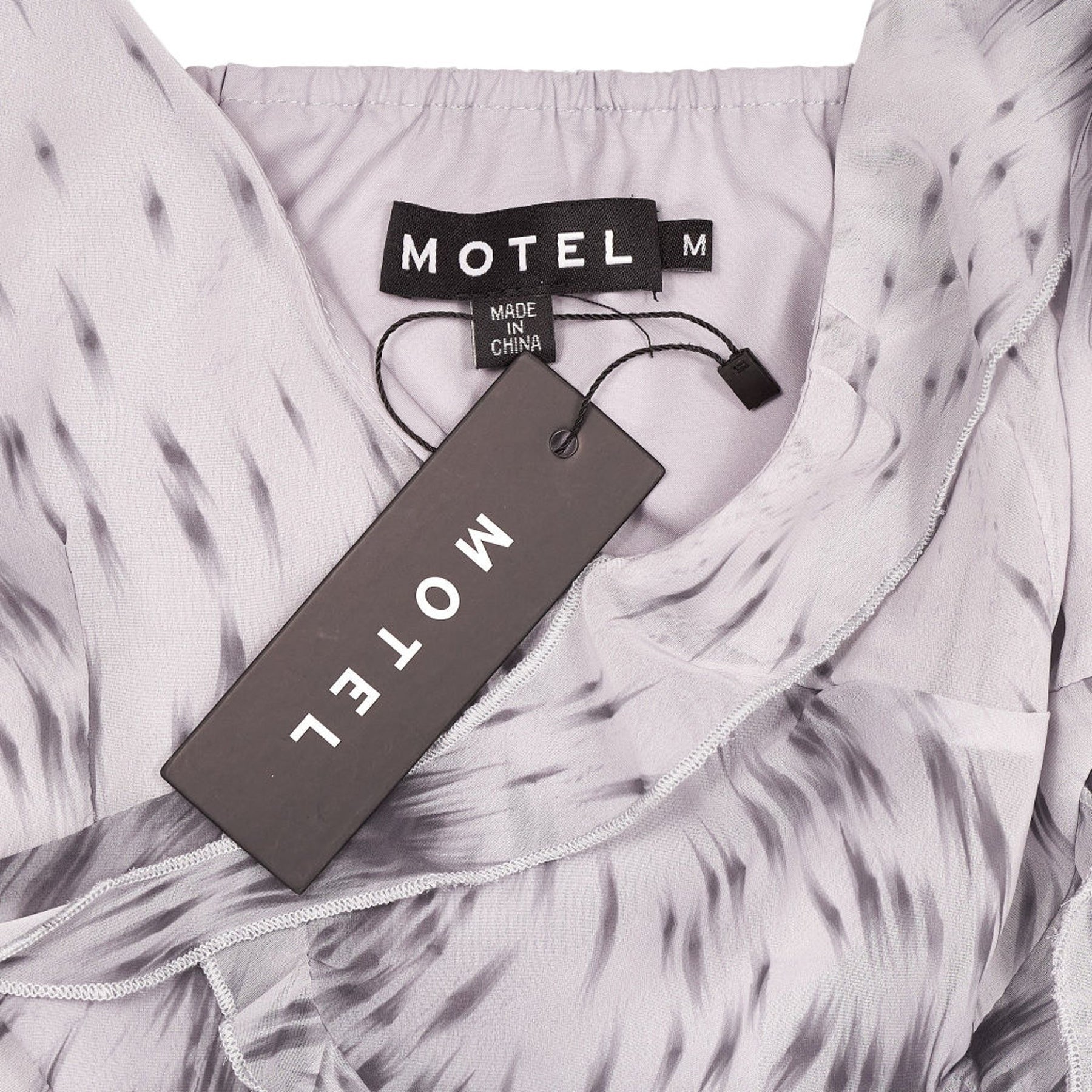 Motel Grey Aurel Distorted Animal Print Top