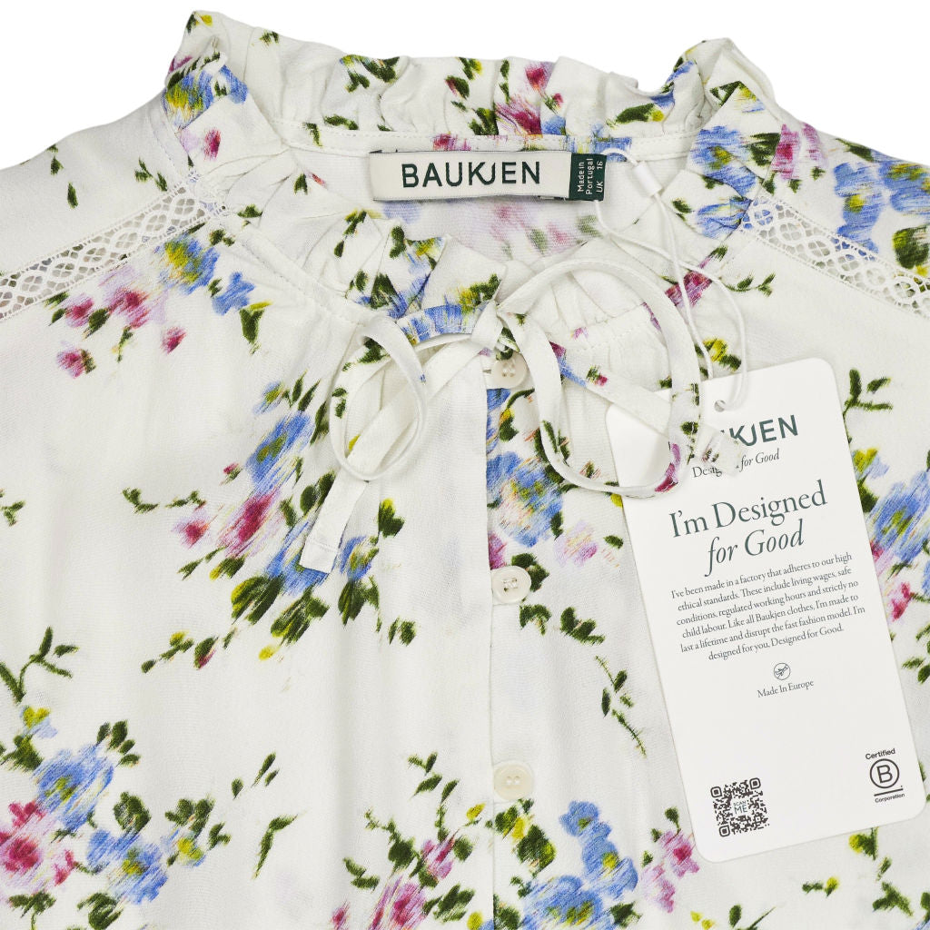 Baukjen White Floral Clemzna Romantic Blouse