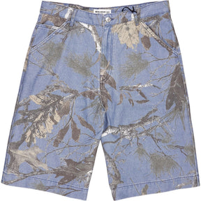 Pull & Bear Blue Camo Denim Shorts