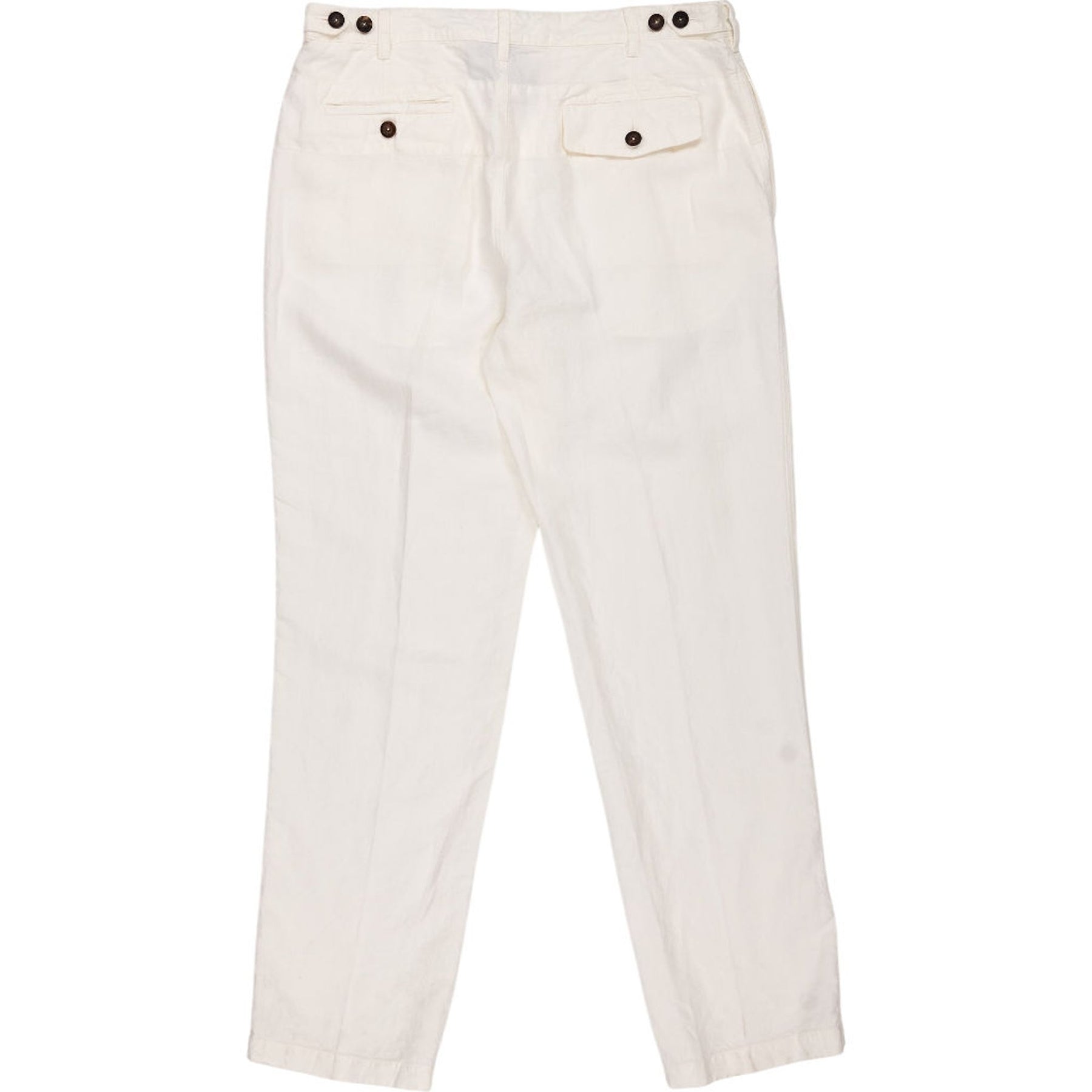 Drake's White Linen Trousers