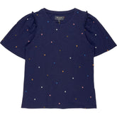 Wyse Navy Embroidered Tee
