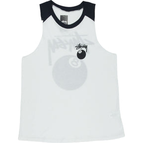 Stussy White Sleeveless Cotton Tank Top