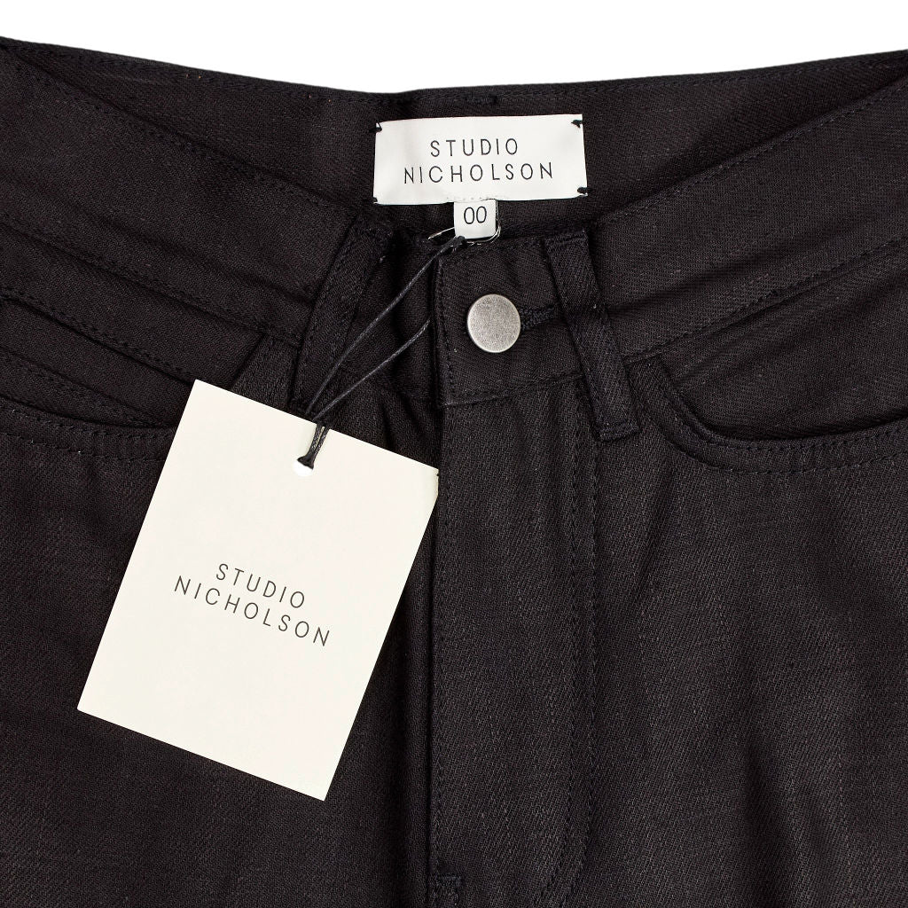 Studio Nicholson Black Selvedge Denim Boyfriend Pants