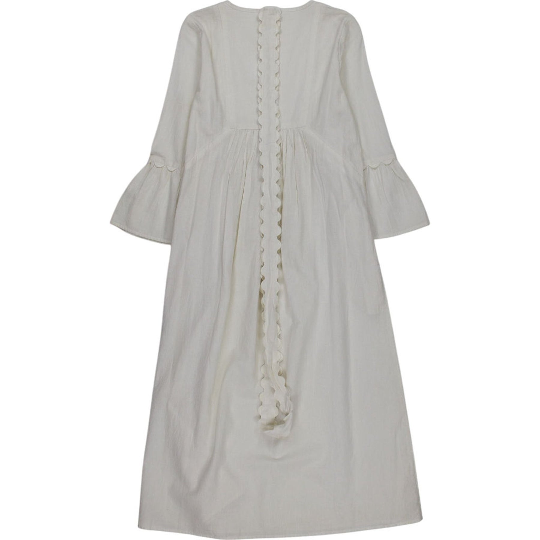 WYSE Ivory White Scallop Midi Dress