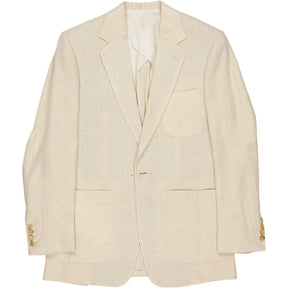 Huntsman Cream Linen Herringbone Jacket