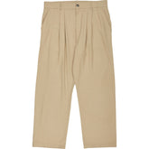 Omnes Beige Chambray Pleated Trousers