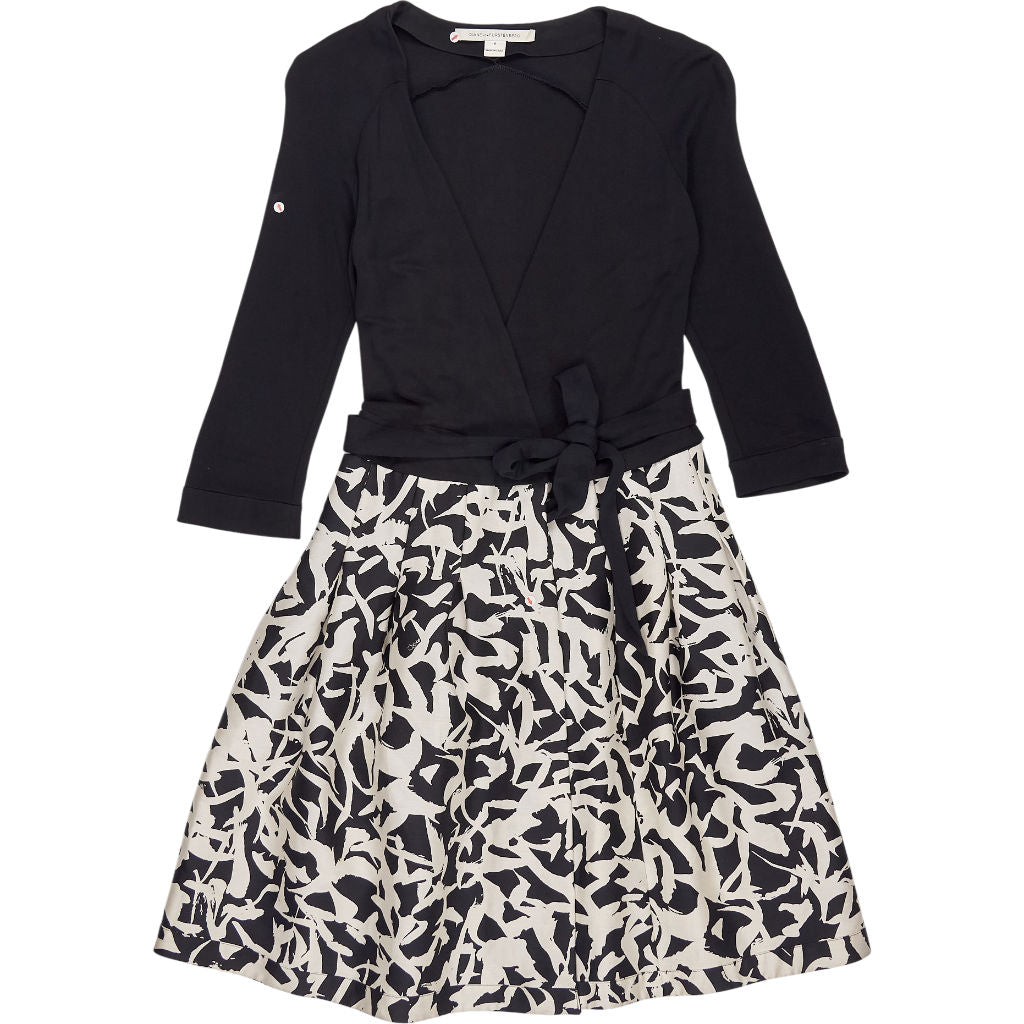 Diane Von Furstenberg Black White Skater Dress