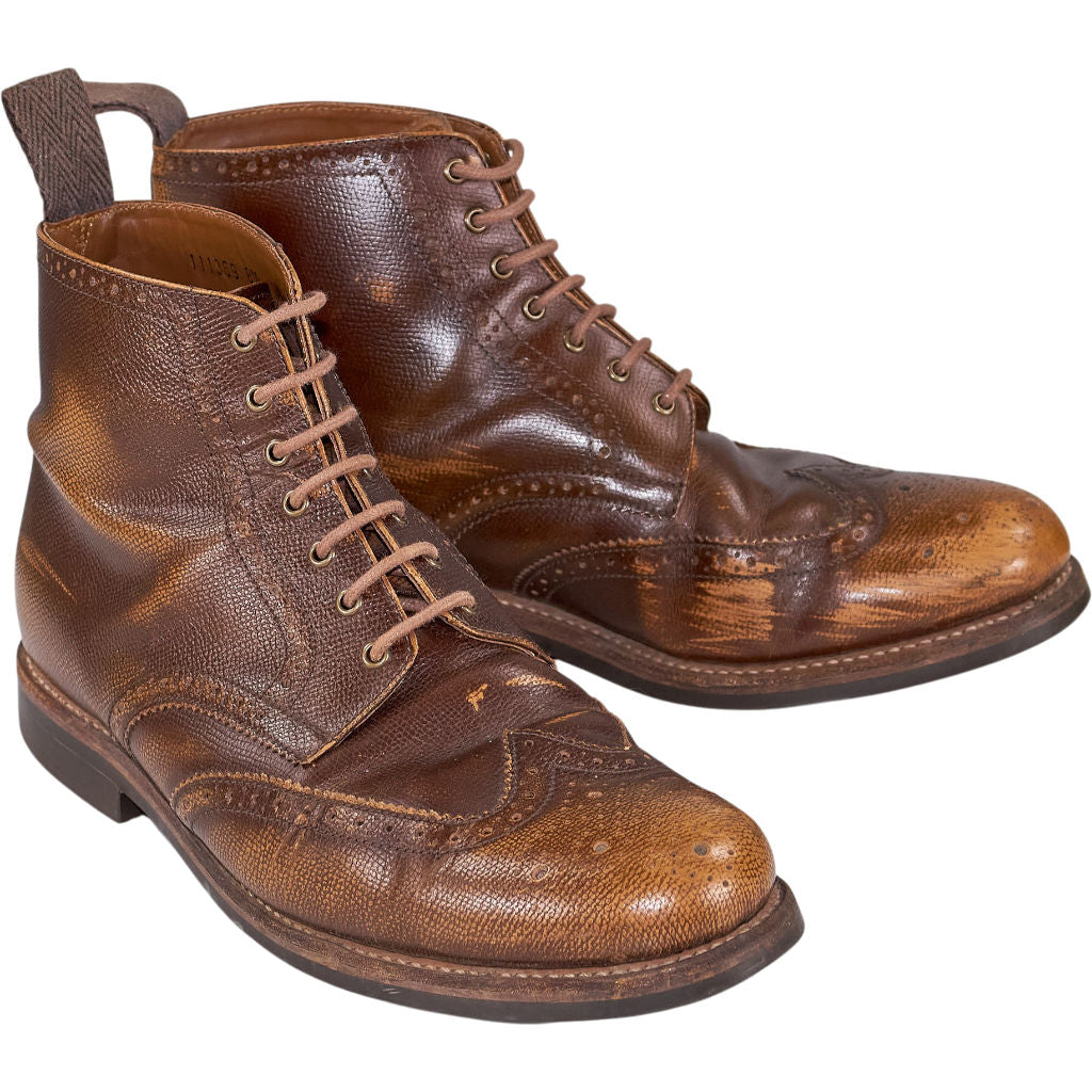 Grenson Brown Leather Brogue Boots