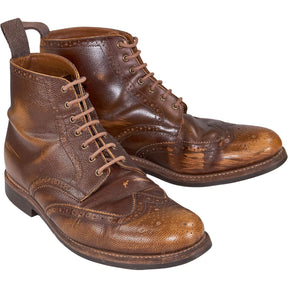 Grenson Brown Leather Brogue Boots