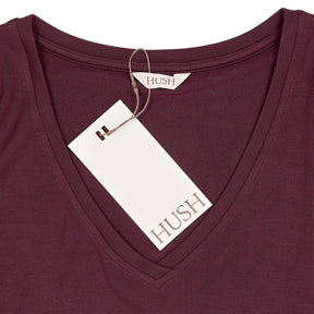 Hush Wine Red Gillian Wide Jersey V Neck Top