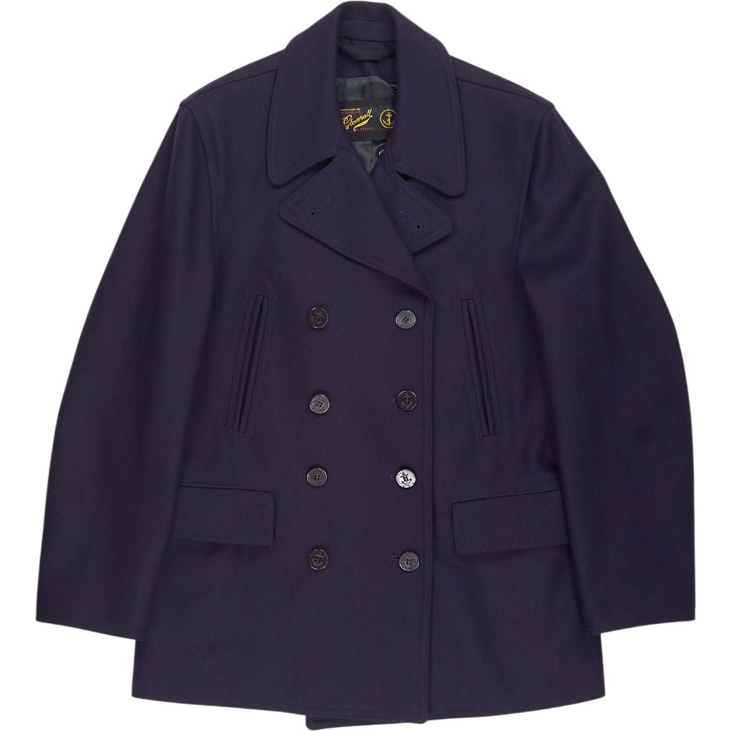 Gloverall Navy Wool Reefer Coat