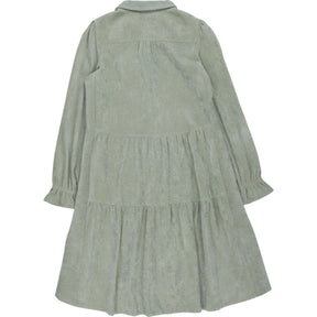 ME+EM Green Corduroy Tiered Dress UK 8