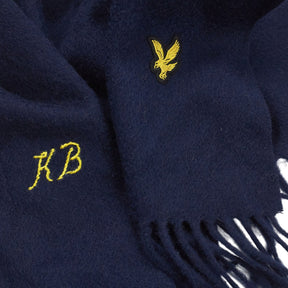Lyle & Scott Navy Lambswool Scarf