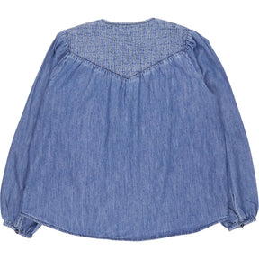 seventy + mochi Blue Quilted Denim Blouse