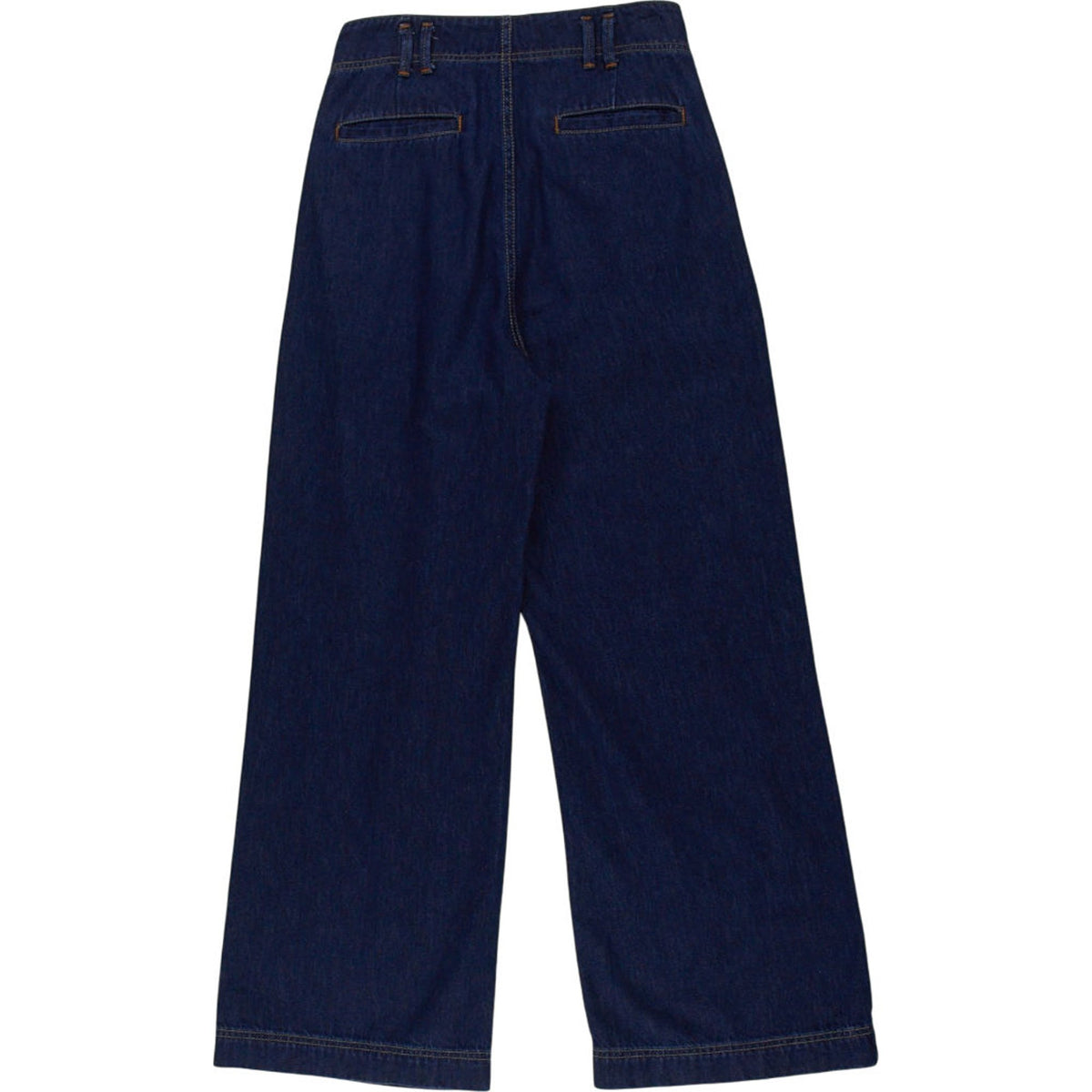 Blue Wide-Leg Denim Trousers