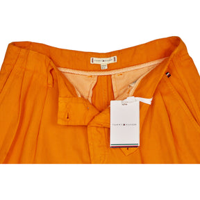 Tommy Hilfiger Orange Cotton Linen Straight Pants