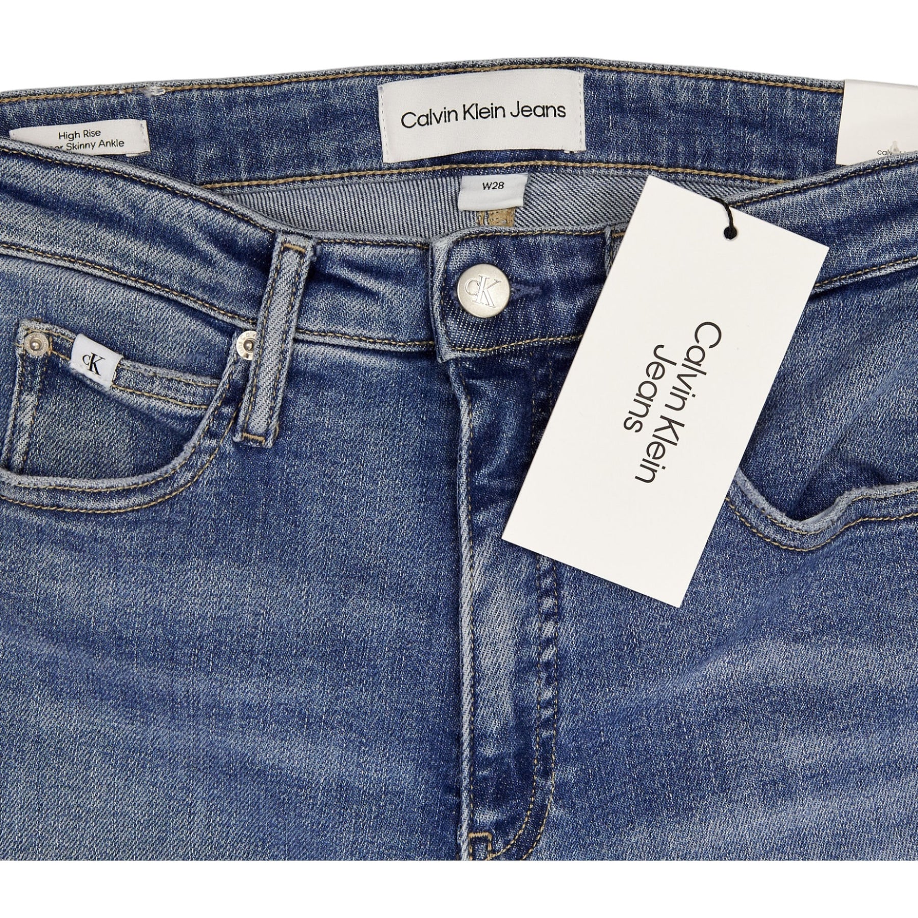 Calvin Klein Blue High Rise Super Skinny Ankle Jeans