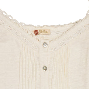 WYSE Cream Lace Trim Tank Top