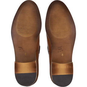 Moss Brown Leather Tassel Loafers