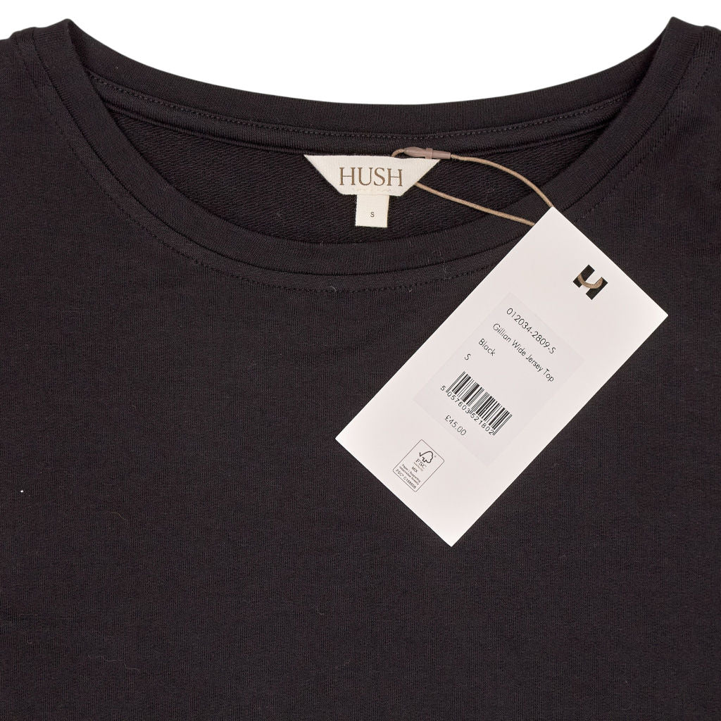 Hush Black Gillian Wide Jersey Top