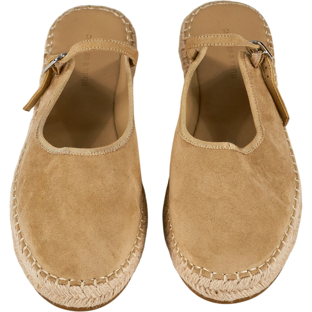 Charles & Keith Beige Suede Espadrille Sandals
