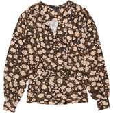 Baukjen Black Woodland Floral Wrap Top