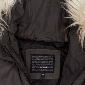 Steve Madden Grey Faux Fur Trim Puffer Jacket