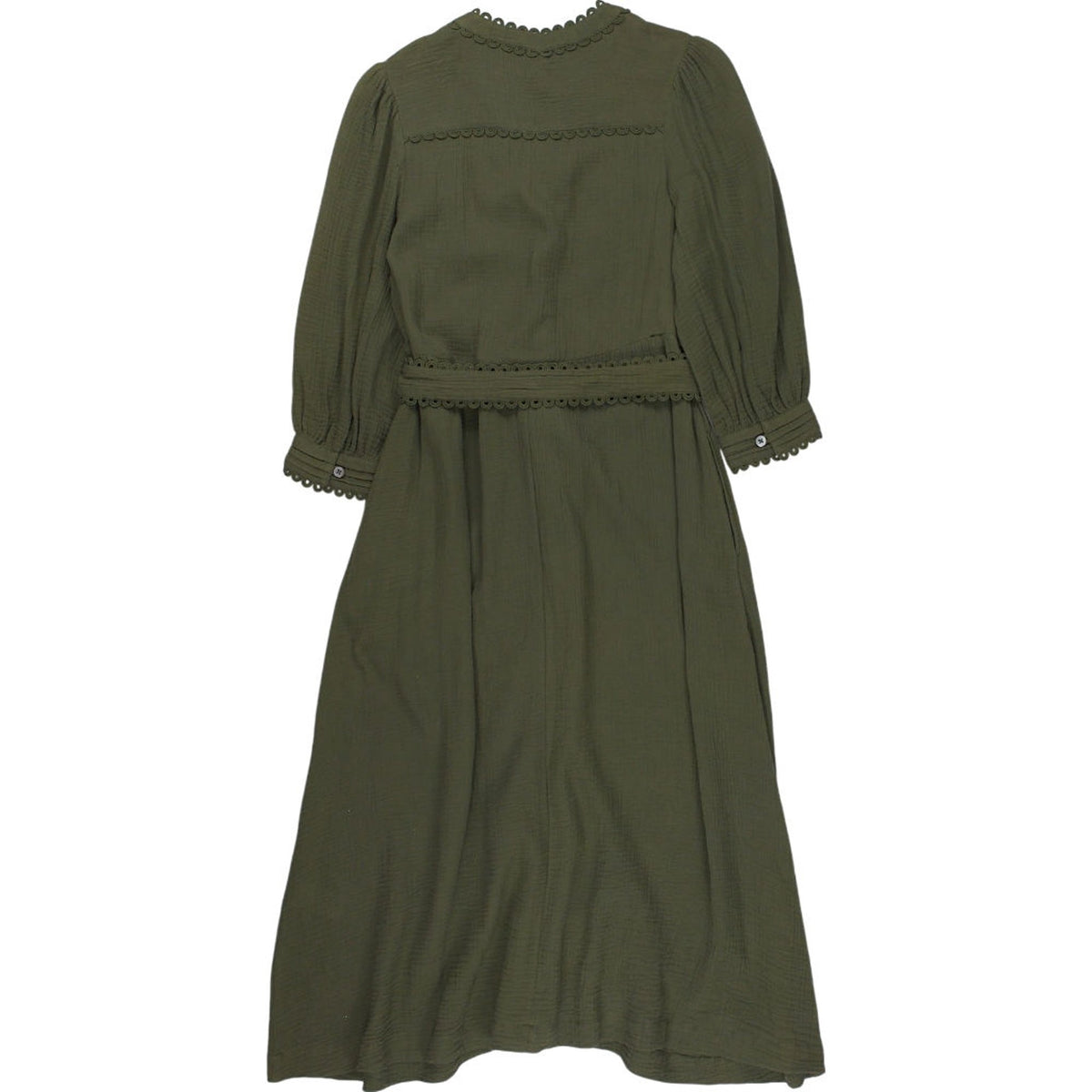 WYSE Green Button-Up Midi Dress