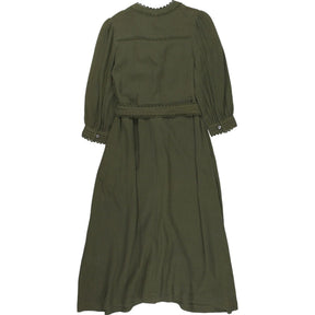 WYSE Green Button-Up Midi Dress