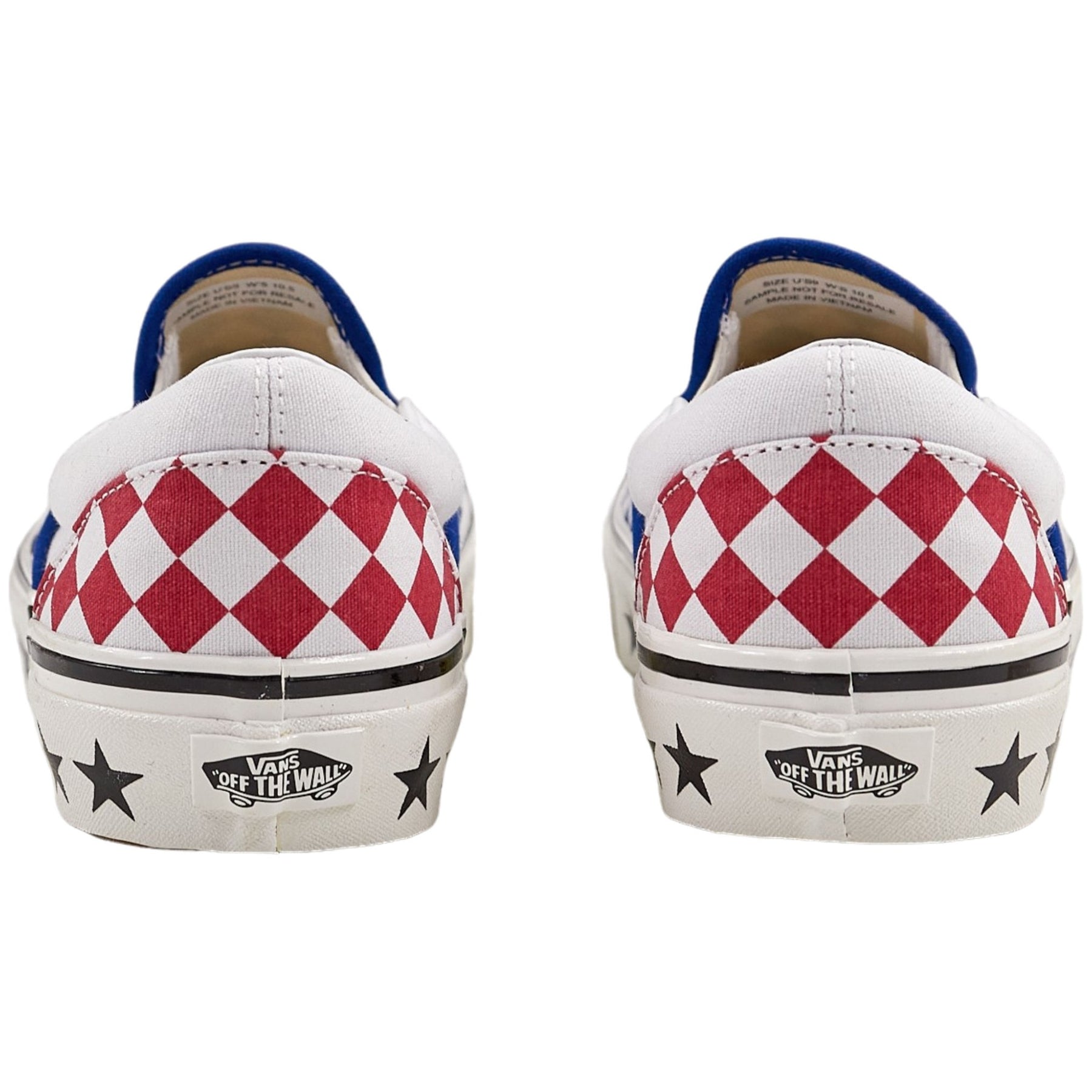 Vans Blue/White Diamond Check UA Classic Slip-On Trainers