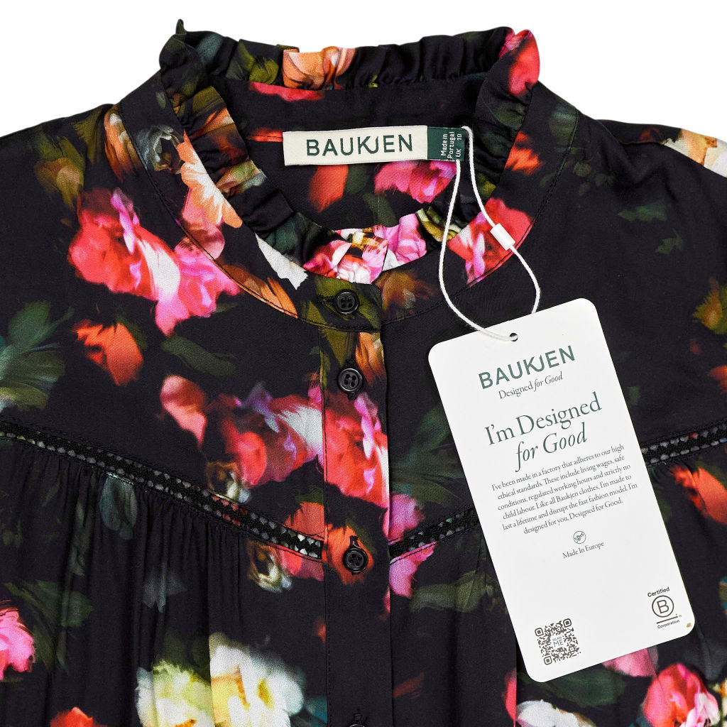 Baukjen Black Bouquet Eleanor Floral Blouse