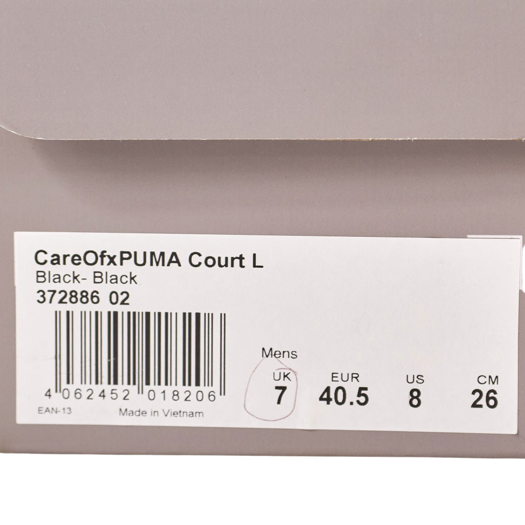 Care Of by Puma Black Court L Trainers
