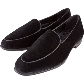 Moss Black Belgravia Velvet Slippers