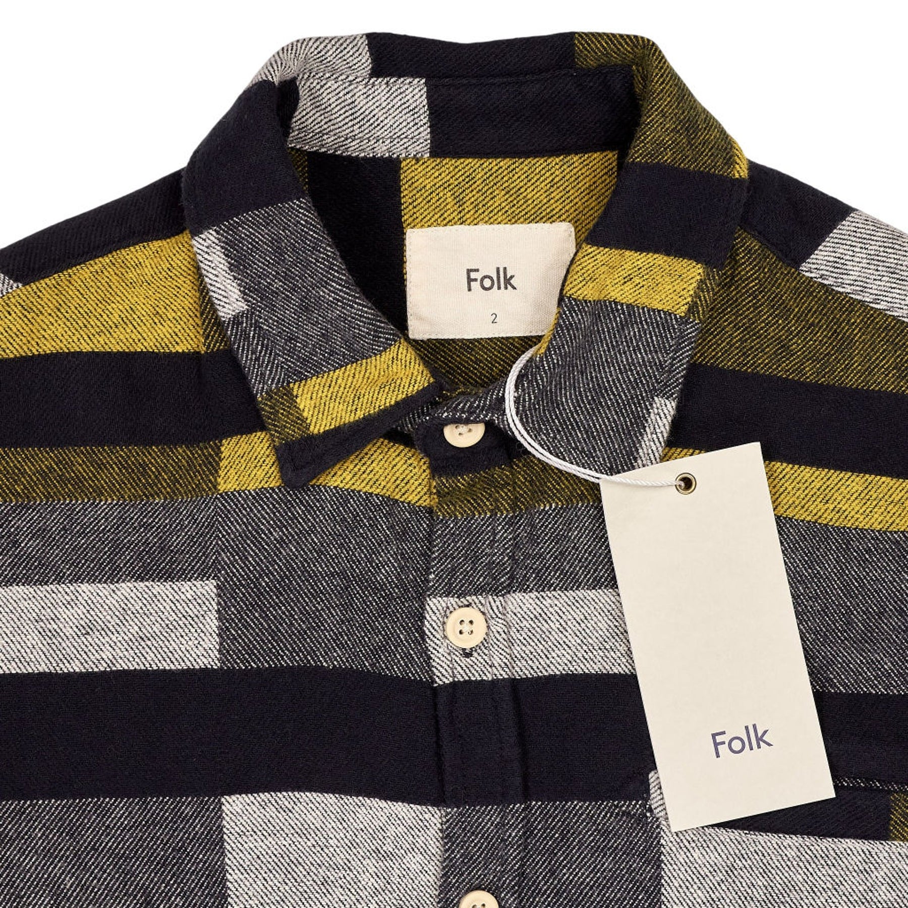 Folk Black Gold Block Check Shirt