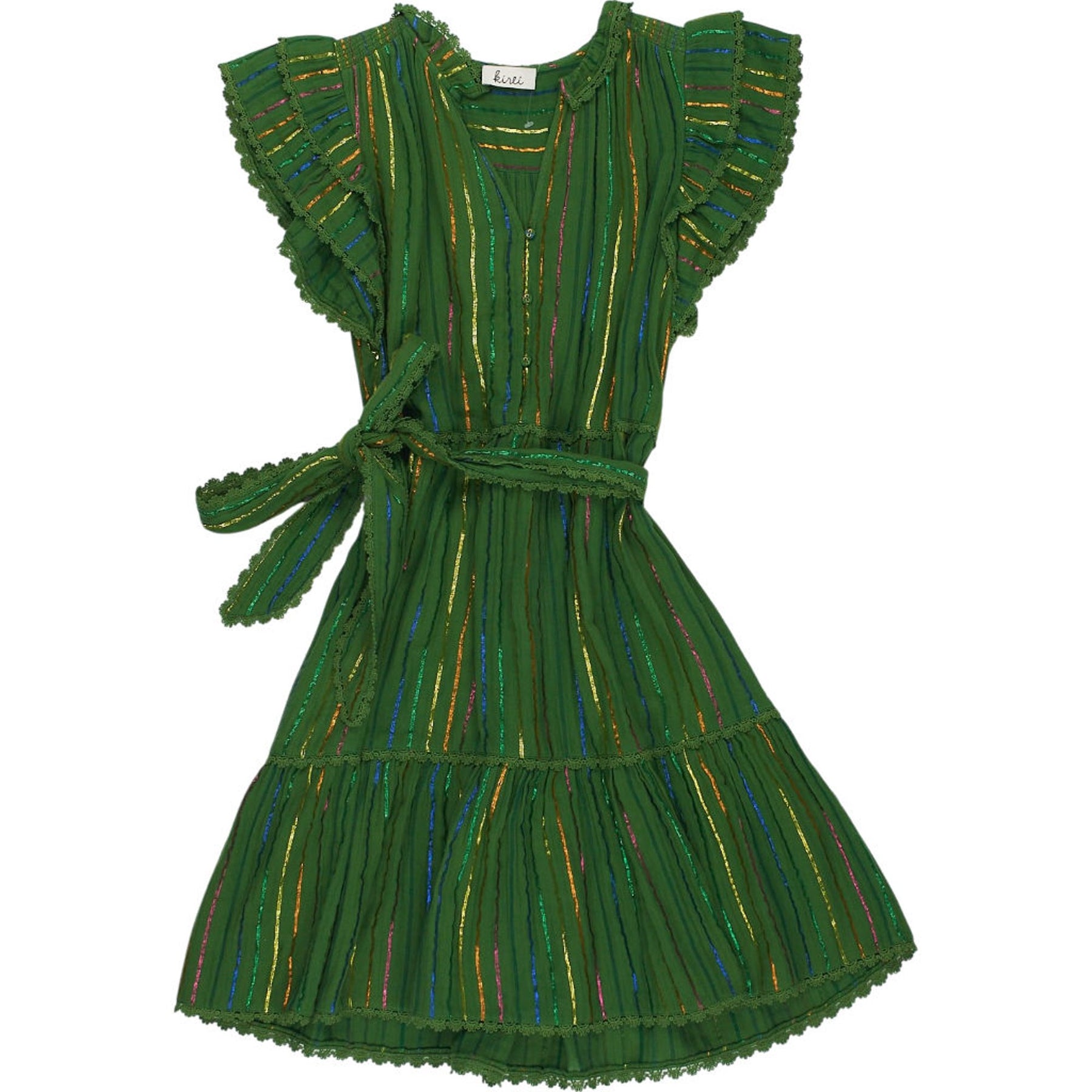 Kirei Green Striped Dress