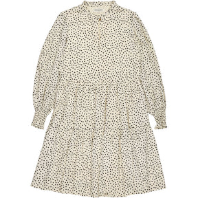 Lollys Laundry Cream Black Polka Dot Tiered Dress