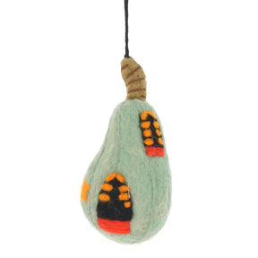 Felted Halloween Pumpkin House Decoration
