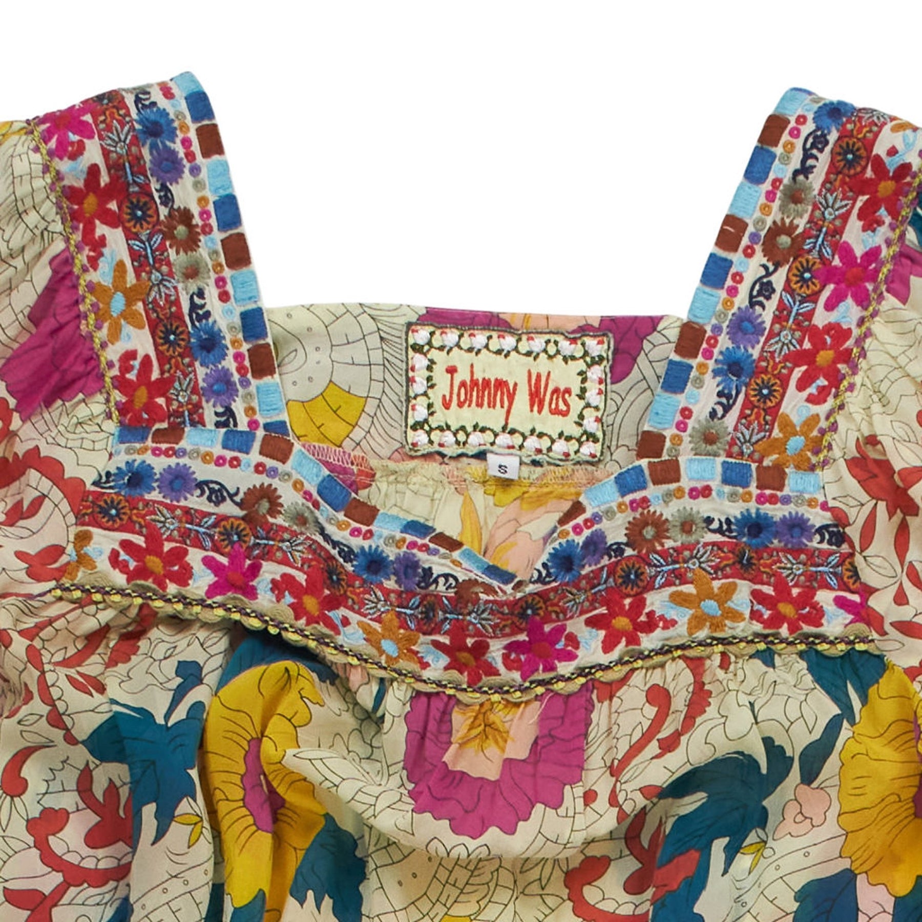Johnny Was Multicoloured Floral Embroidered Blouse