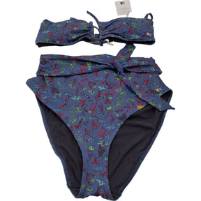 Tommy Hilfiger Blue Floral Bandeau Bikini Set