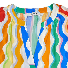 NRBY Multicoloured Wavy Print Top
