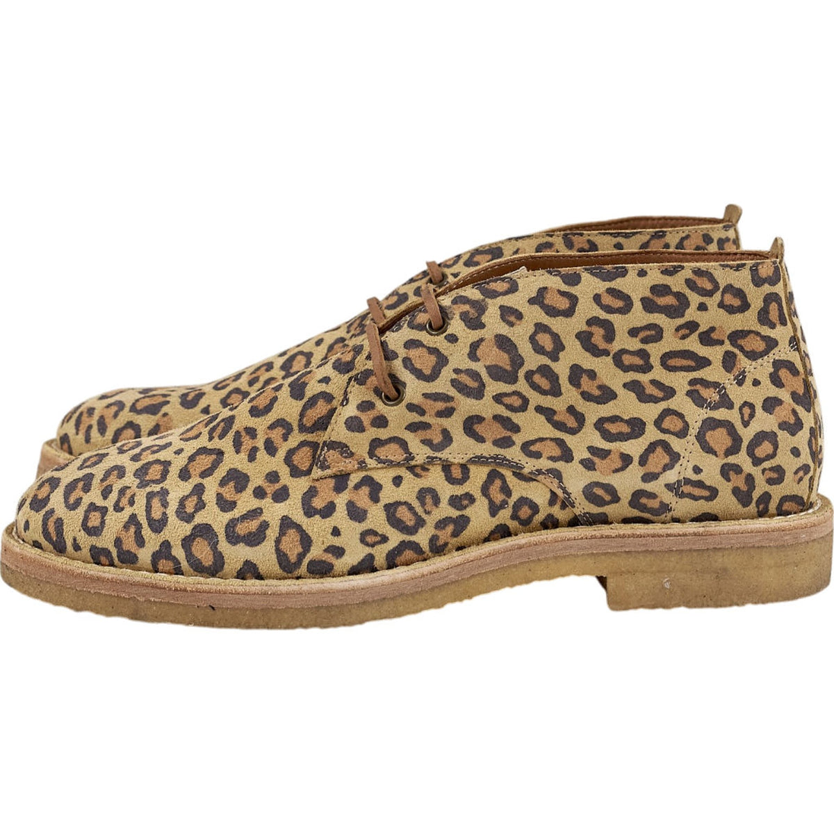 YMC Leopard Print Suede Desert Boots
