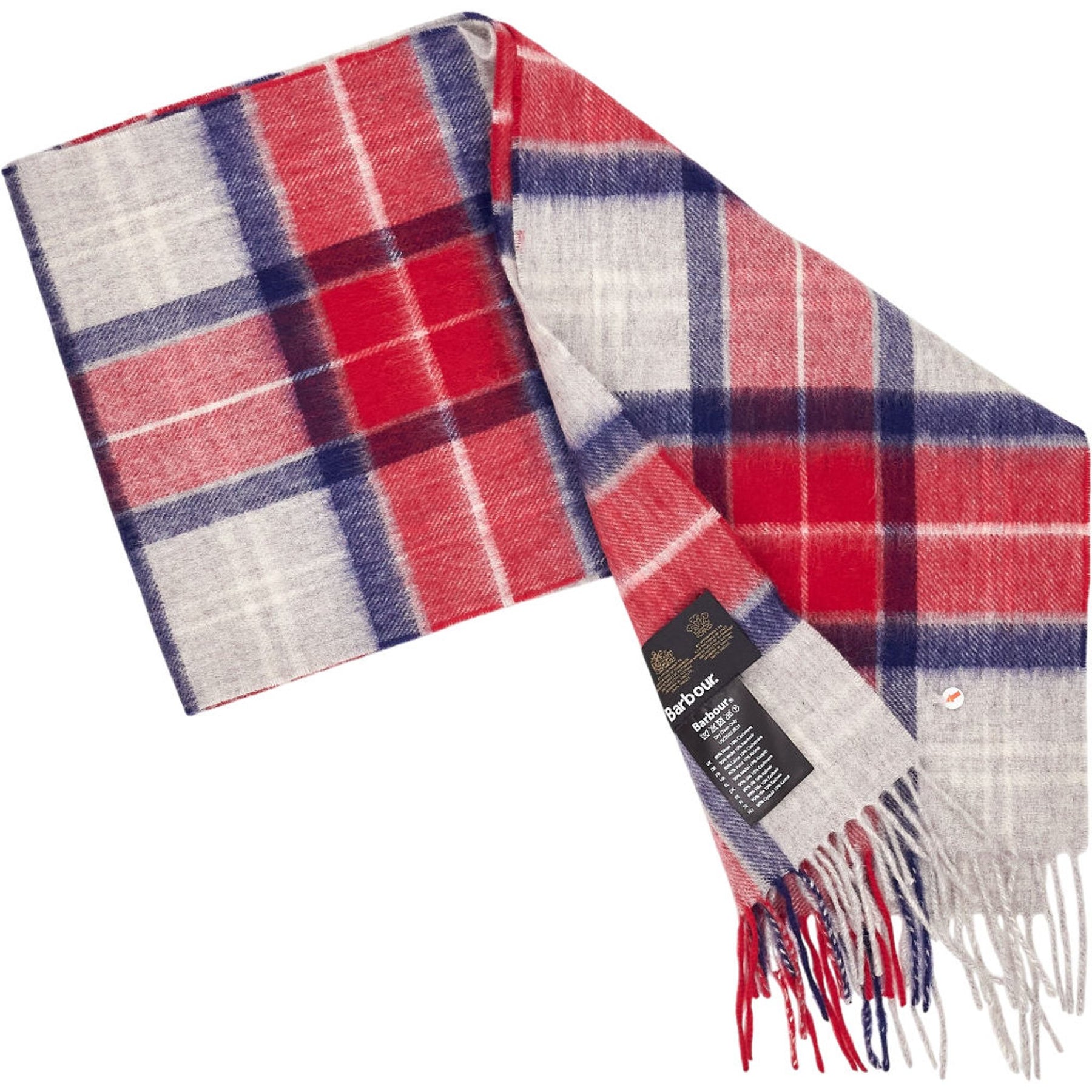 Barbour Red Blue Check Scarf