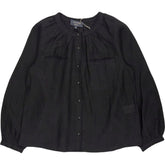 Wyse Black Monica Linen Blouse