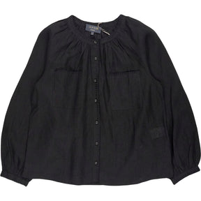 Wyse Black Monica Linen Blouse