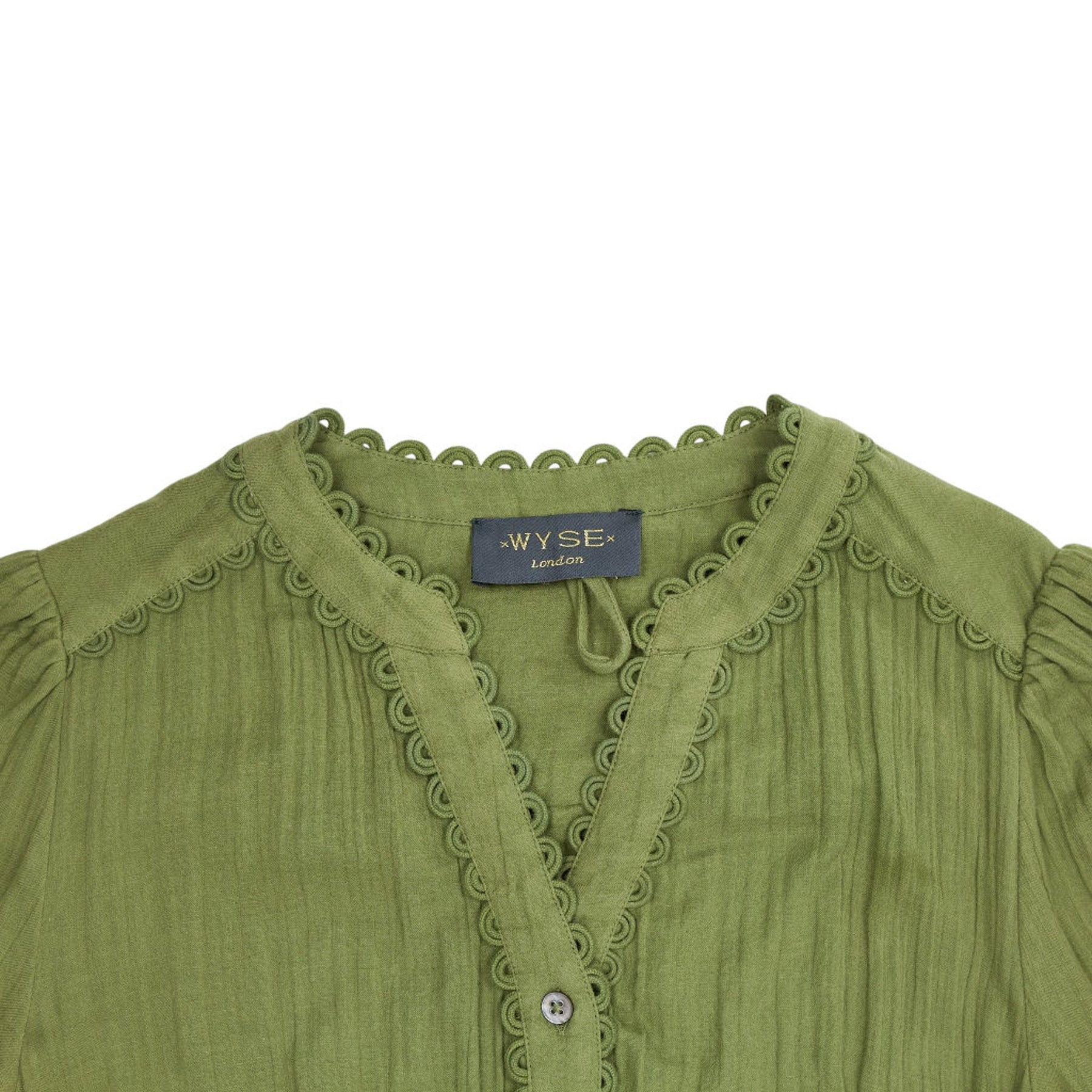 WYSE Green Buttoned Midi Dress