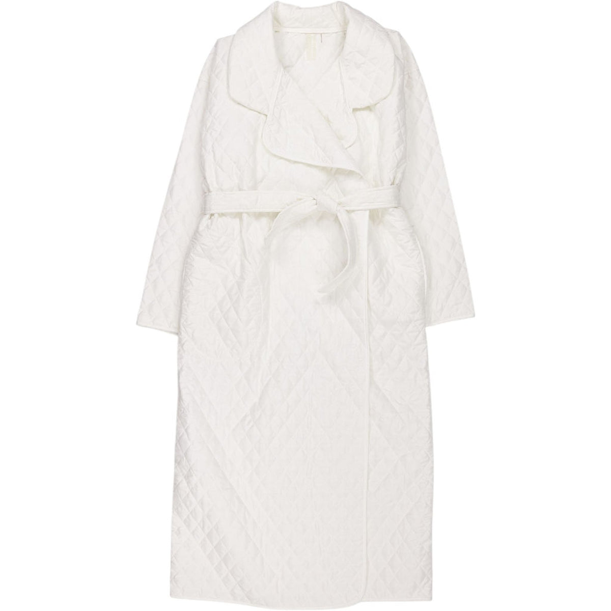 Norma Kamali White Quilted Robe Coat