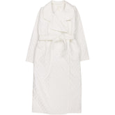 Norma Kamali White Quilted Robe Coat