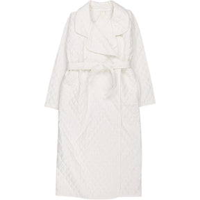 Norma Kamali White Quilted Robe Coat