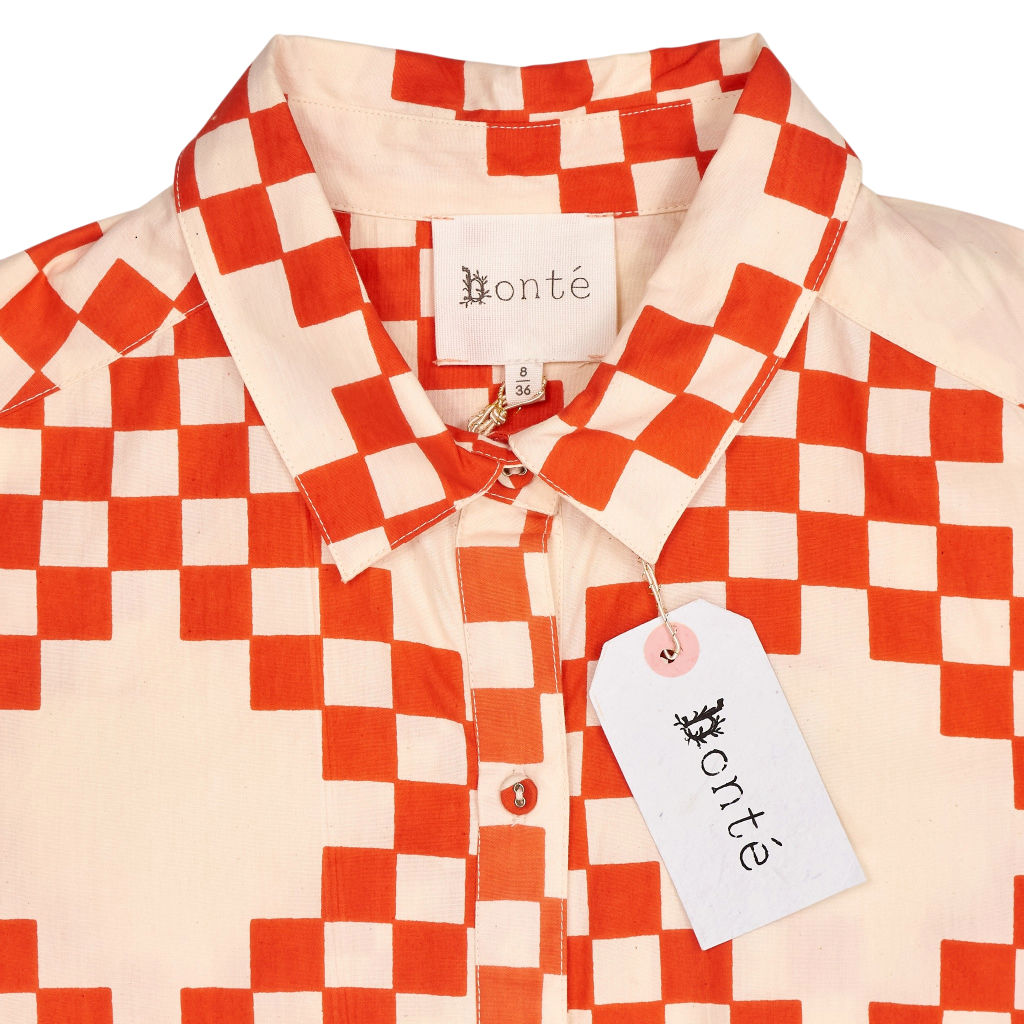 Bonté Poppy Red Checkered Koko Dress