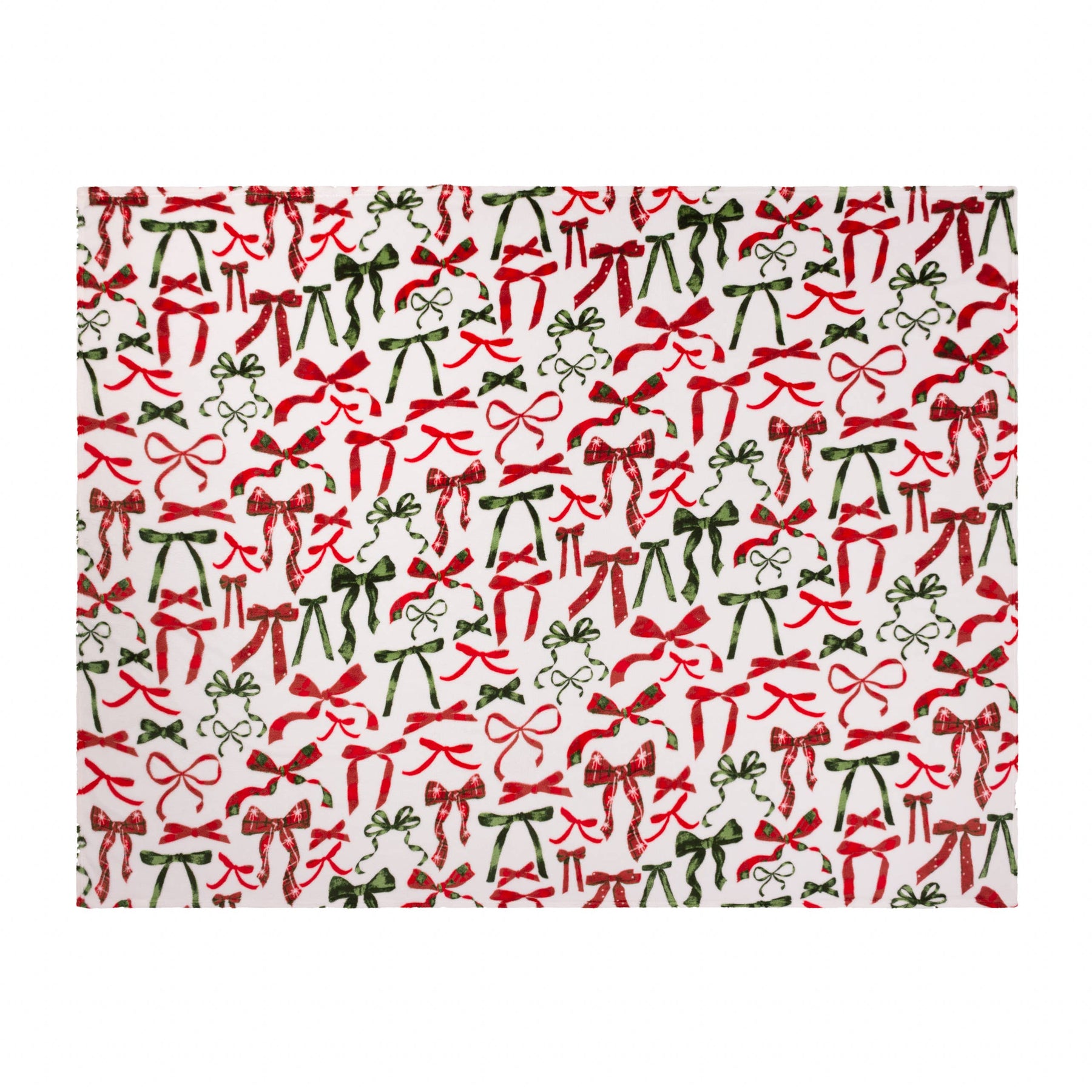 Nathalie Festive Bows Printed Fleece Throw Berry/Pine
